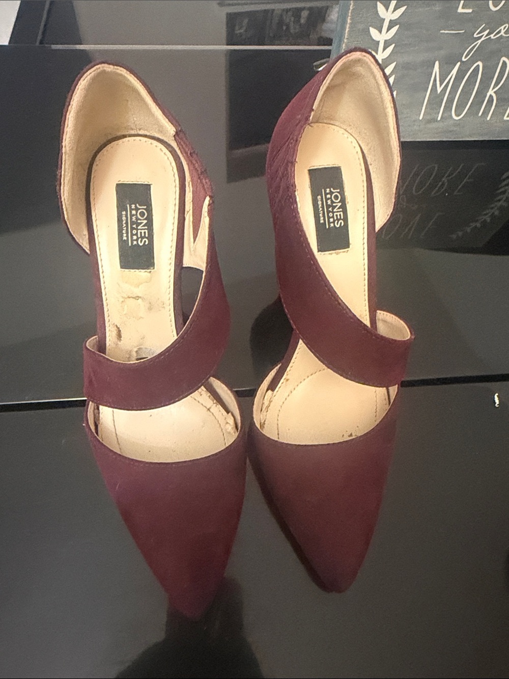 Jones New York Burgundy Pointed Mary-Jane Heels